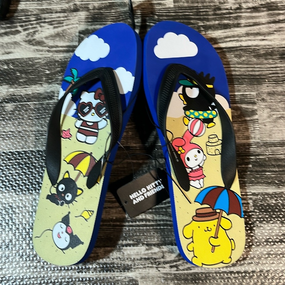 Bioworld Hello Kitty Flip Flops NWT